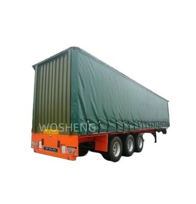 Top Vendita richiesta del cliente semirimorchio con 3 assi 40ft 45ft verde tenda laterale