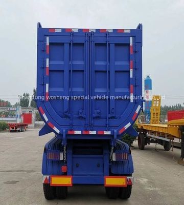 Wosheng 3/4/5 Assi Blu idraulico posteriore Semi-remolchi di scarico di gomma per il trasporto