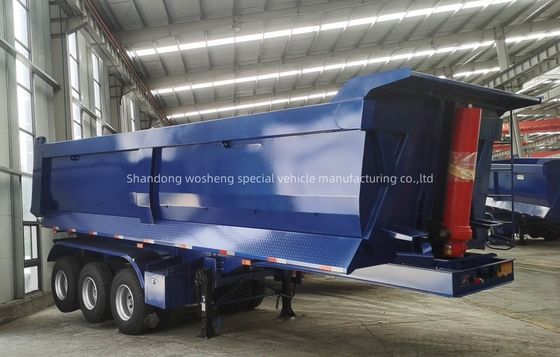 Azzurro 2/3/4/5 Assi Tipper Semi Truck Tipping Truck Trailer per carico utile massimo 20-100t