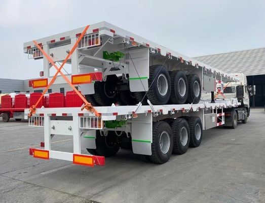 Wosheng più venduto 3 assi 50 tonnellate Flatbed Truck Trailer Acciaio Flat Bed Semi-Trailer