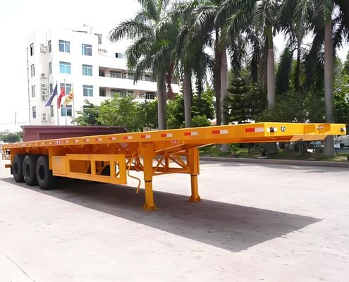 Wosheng più venduto 3 assi 50 tonnellate Flatbed Truck Trailer Acciaio Flat Bed Semi-Trailer
