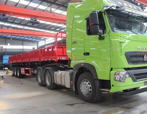 Wosheng Tri-Axle Side Dump Trailer con sollevamento idraulico e dimensioni 13000*2550*2900mm
