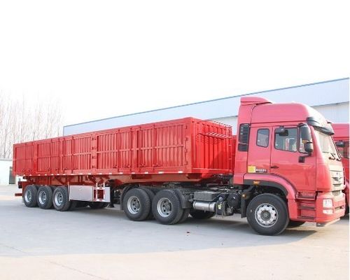 Wosheng Tri-Axle Side Dump Trailer con sollevamento idraulico e dimensioni 13000*2550*2900mm