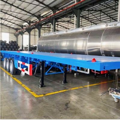 Semirimorchio con 3 assi carico da 30-80 tonnellate trasportatore di container rimorchio a letto piatto