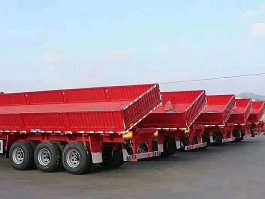 Wosheng Tri-Axle Side Dump Trailer con sollevamento idraulico e dimensioni 13000*2550*2900mm