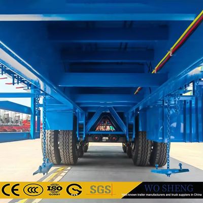 Semirimorchio con 3 assi carico da 30-80 tonnellate trasportatore di container rimorchio a letto piatto