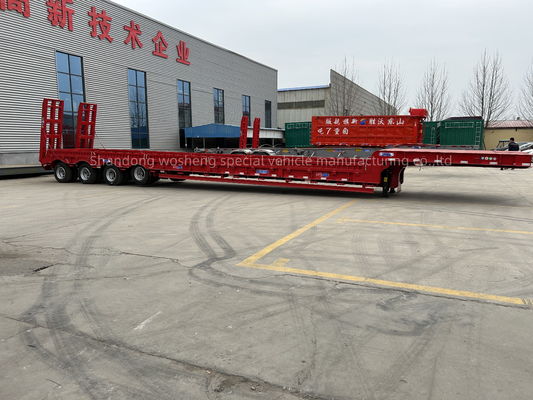 Semi-remorco a quattro assi a 16 ruote a letto basso con carico massimo di 30TON/60TON/80TON/100TON