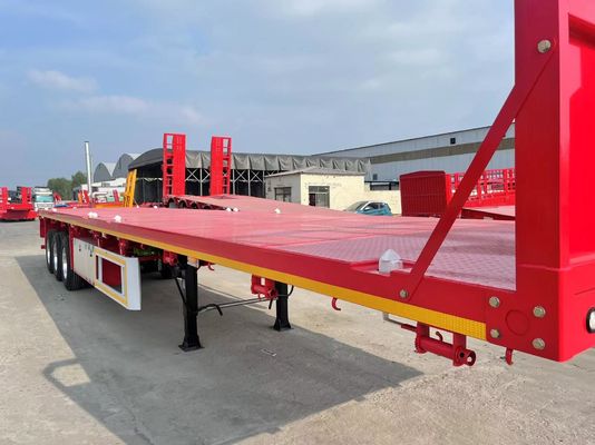 Container a letto piatto da 40 piedi, rimorchio per camion da trasporto a 3 assi, semirimorchio a ponte piatto da 40 piedi
