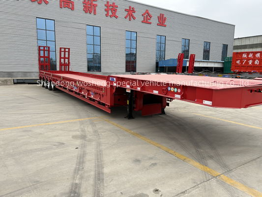 Semi-remorco a quattro assi a 16 ruote a letto basso con carico massimo di 30TON/60TON/80TON/100TON