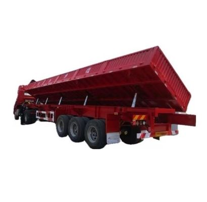 Semi-remolchi a tre assi con sollevamento idraulico, ribaltatore laterale e rimorchio laterale per camion
