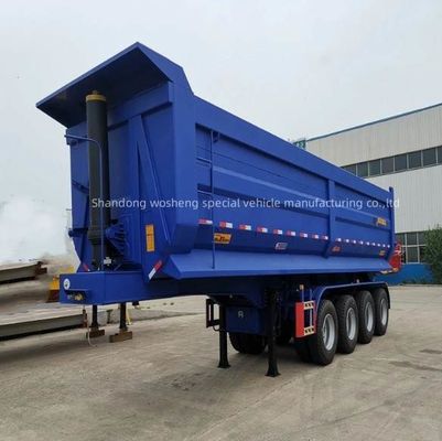 4 assi Semi-remorco idraulico a scarico posteriore di tipo U con pneumatici 12.00R22.5/11.00R20