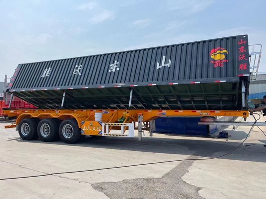 WS Trasporto di pietra Durable 3 assi 50 tonnellate Side Dump Truck Semi-trailer Tipper per la soluzione