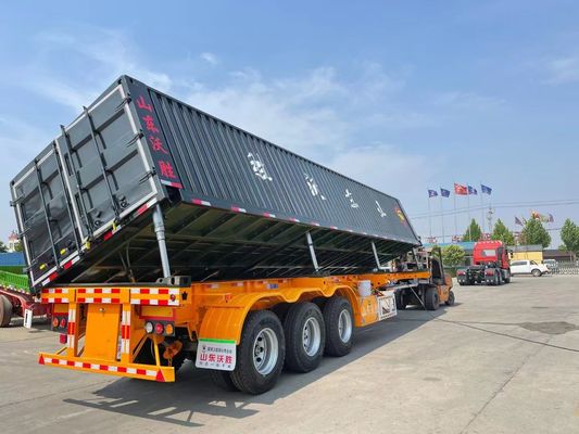 WS Trasporto di pietra Durable 3 assi 50 tonnellate Side Dump Truck Semi-trailer Tipper per la soluzione