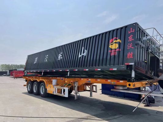 WS Trasporto di pietra Durable 3 assi 50 tonnellate Side Dump Truck Semi-trailer Tipper per la soluzione