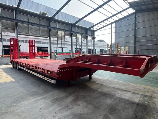 50 2&quot; saldato su piastra 3/4 asse camion caricatore basso letto basso semirimorchio per escavatore