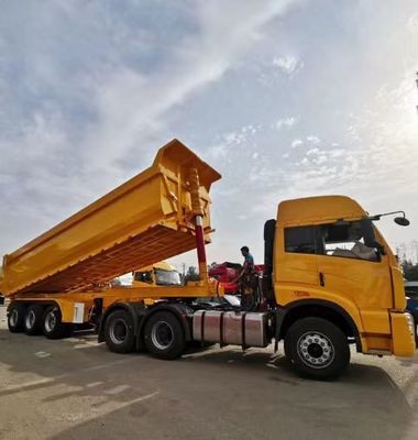 Q345B / T700 Semi-remorchio idraulico posteriore a trazione di sabbia a trazione di acciaio