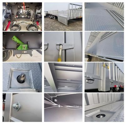 3/4 asse semirimorchio a parete laterale pallet boxboard rimorchio a letto piatto con pneumatici 12.00R22.5