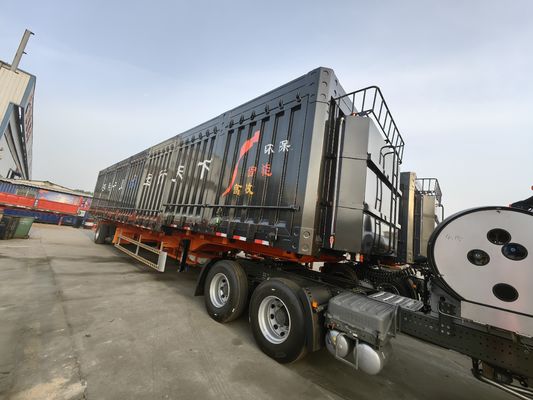 Trailers a tre assi a ribaltamento laterale con funzione di sollevamento idraulico e scarico laterale