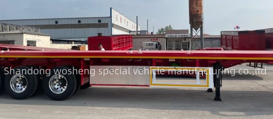 Semi-remorco a trazione piatta in acciaio Q345B per il trasporto di container da 20 piedi a 40 piedi