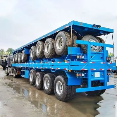 Contenitore piatto a semirimorchio multifunzione da 20 ft a 40 ft con materiale in acciaio