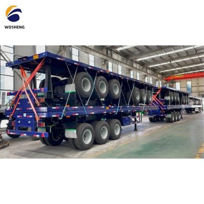 40ft Container Transport 3 Axle Flatdeck Semi-Trailer con 13ton Axles Steel Material