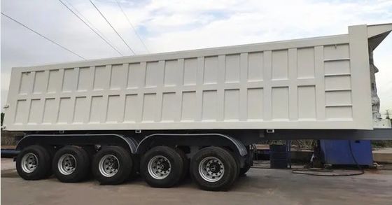 Personalizzazione 80-100 tonnellate 45 CBM Semi-remorchio a punta per camion e U-forma posteriore scarico