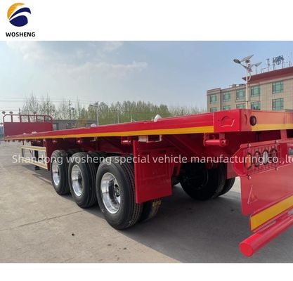 Wosheng Flat Bed Truck Trailer con 3,5&quot; 90mm King Pin e 28t Heavy Duty Landing Gear