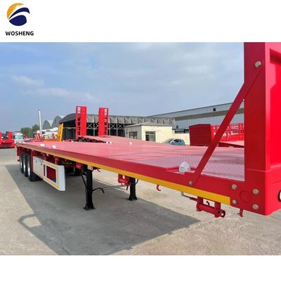 Wosheng Flat Bed Truck Trailer con 3,5&quot; 90mm King Pin e 28t Heavy Duty Landing Gear