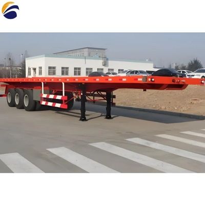 Wosheng Flat Bed Truck Trailer con 3,5&quot; 90mm King Pin e 28t Heavy Duty Landing Gear