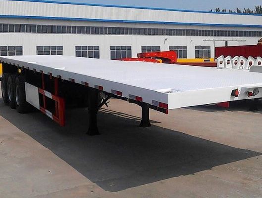 Semi-remolchio per container da 20 40 45 piedi 3 4 assi camion piatto letto piatto semirimolchio