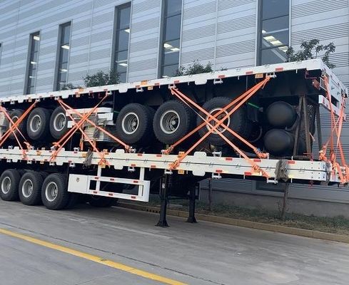 Dimensione e colore personalizzati 3 4 Container a asse Flatbed Flat Semi-trailer per camion