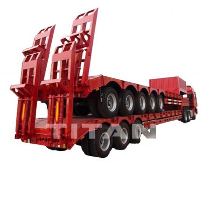 Colore personalizzato 3 asse Low Loader Trailer Heavy Duty Gooseneck Lowbed Semi-Trailer
