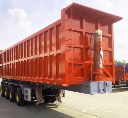 60 tonnellate rimorchio posteriore a scarico a forma di U semirimorchio con sospensione meccanica o ad aria
