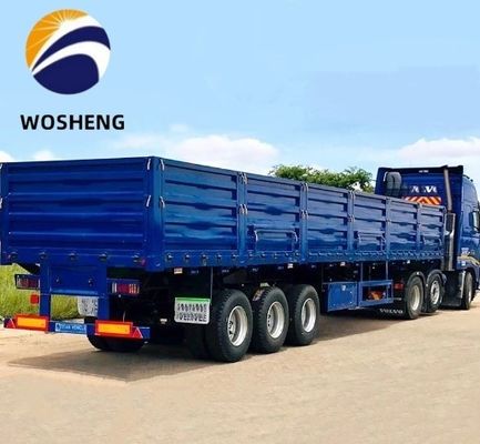 JOST King Pin 3 Axle 50 tonnellate Side Plate Truck Semi-trailer con parete laterale elevante