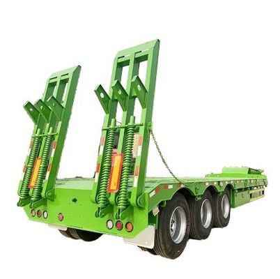 80T Heavy Duty Gooseneck Ramp idraulica a letto basso semirimorchio per autocarri low boy