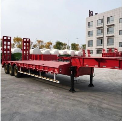80T Heavy Duty Gooseneck Ramp idraulica a letto basso semirimorchio per autocarri low boy
