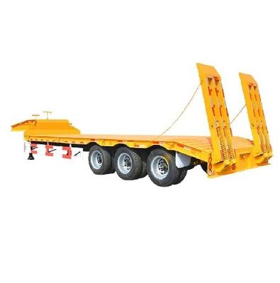 80T Heavy Duty Gooseneck Ramp idraulica a letto basso semirimorchio per autocarri low boy