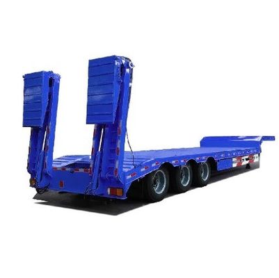 80T Heavy Duty Gooseneck Ramp idraulica a letto basso semirimorchio per autocarri low boy