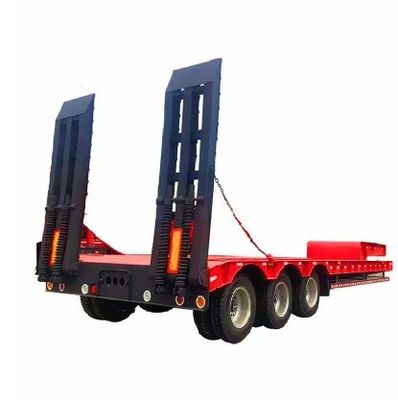 80T Heavy Duty Gooseneck Ramp idraulica a letto basso semirimorchio per autocarri low boy