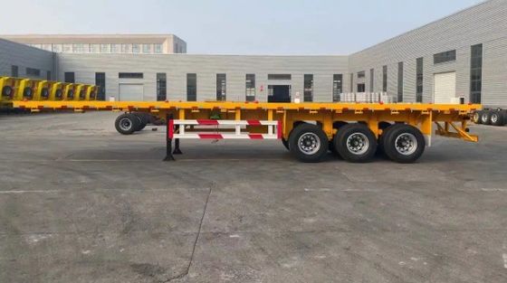 Legno principale in acciaio 0,5 m altezza 3 assi 20ft 40ft Container Chassis Semi-remolchio a letto piatto