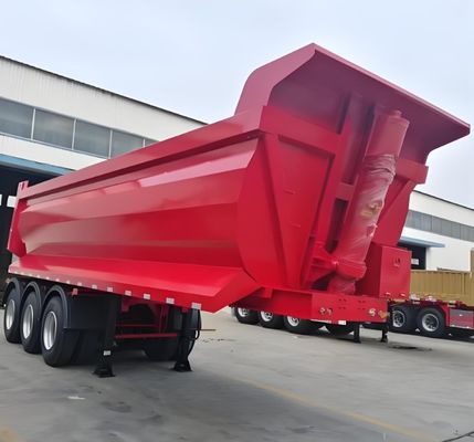 30cbm Semi-remorco con scarico posteriore per la costruzione colore personalizzato 3 assi Tare Peso 8,5 tonnellate