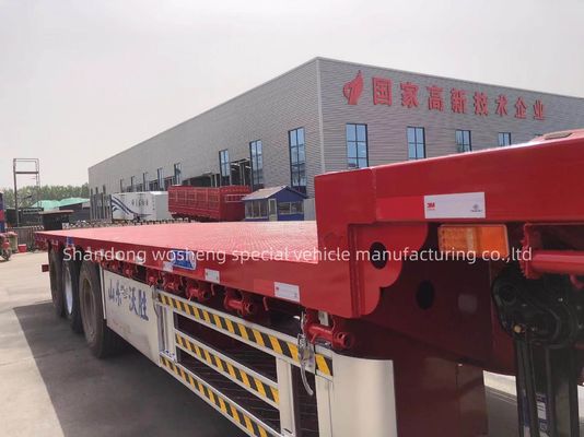 Q345b Fascio principale 3 asse Flat Bed Truck Semi Trailer King Pin 2.00&quot; 50 / 90 per il mercato