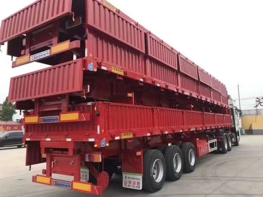 Prato di ribaltamento laterale per pietra di sabbia Tri 3 assi 50 tonnellate Side Dump Truck Semi-trailer