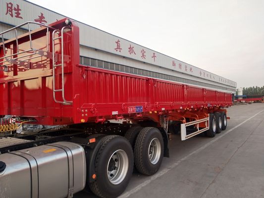 Prato di ribaltamento laterale per pietra di sabbia Tri 3 assi 50 tonnellate Side Dump Truck Semi-trailer