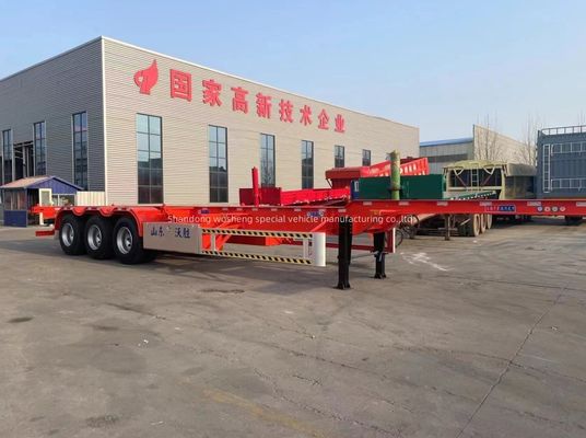 Semi-remorco a schiera da 20 piedi e 40 piedi con asse da 13 tonnellate e molla a foglia di Wosheng