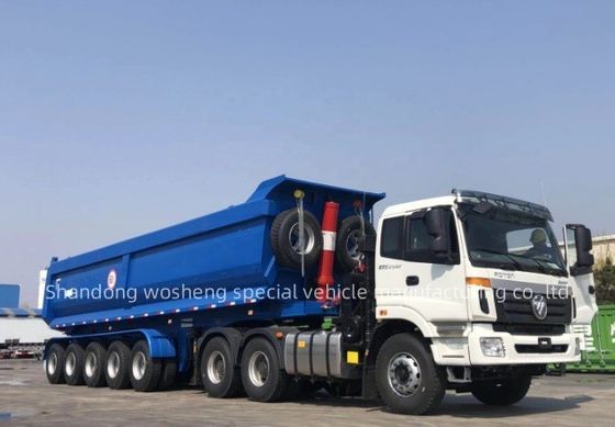 Camion rimorchio retro ribaltante Camion rimorchio 4 assi rimorchio posteriore semirimorchio