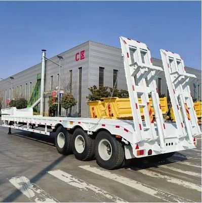 Semirimorchio 3 assi 80 tonnellate escavatore trasporto collo d'oca camion rimorchio basso