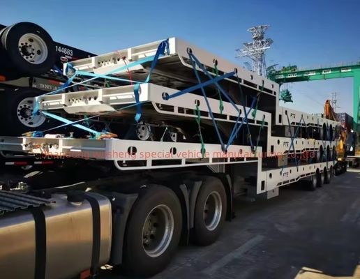 Container a letto basso Cassetto caricatore Lowboy Semi-remorco per il trasporto di merci pesanti