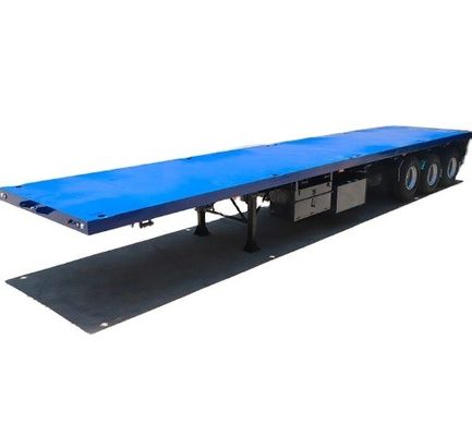 Colore blu 3 assi 20 40 45 piedi contenitore semirimorchio a ponte piatto con personalizzazione