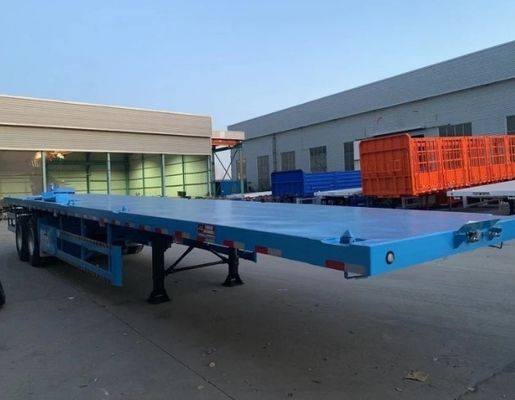 Colore blu 3 assi 20 40 45 piedi contenitore semirimorchio a ponte piatto con personalizzazione